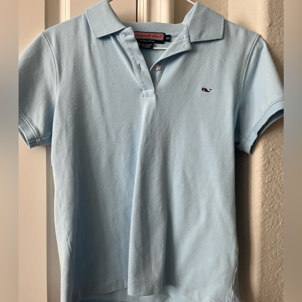 Baby blue Vineyard Vines Polo top